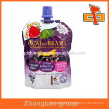 Flexible stand up bag resealable juice drink spout pouch bag with spout top china manufacturer